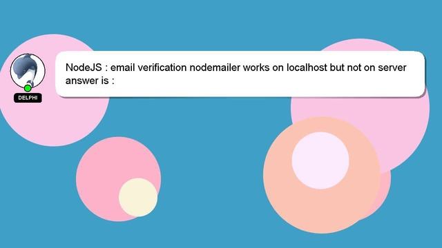 NodeJS : email verification nodemailer works on localhost but not on server смотреть онлайн