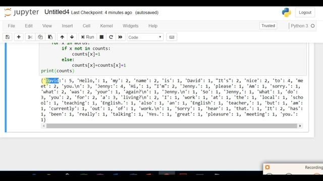 PYTHON 3.X BASIC: WORD COUNT PROGRAM USING DICTIONARY смотреть онлайн