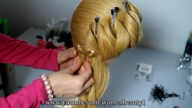 Hairstyle for medium hair. Wedding updo смотреть онлайн