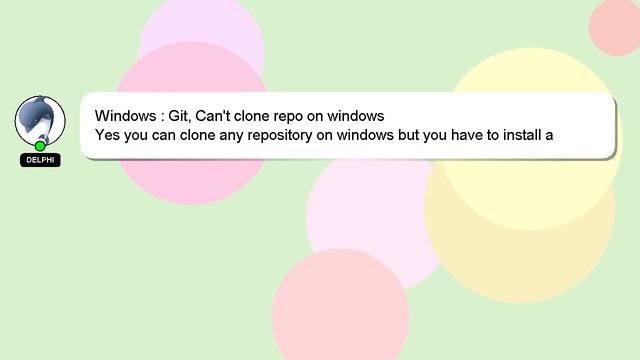 Windows : Git, Can't clone repo on windows смотреть онлайн