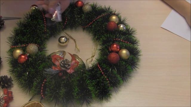 DIY РОЖДЕСТВЕНСКИЙ ВЕНОК. Мастер класс. Christmas Wreath. #borodulinay