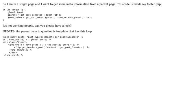 Wordpress: Get meta information from post parent смотреть онлайн