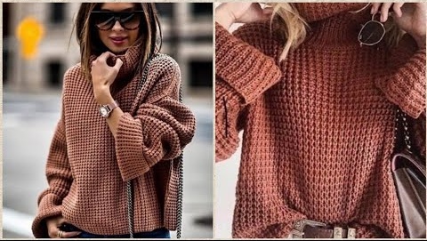 Классный, стильный, модный, современный свитер спицами смотреть онлайн