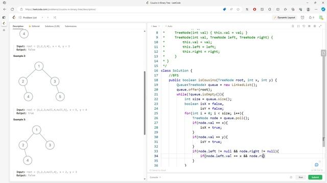 LeetCode 993 | Cousins in Binary Tree | BFS | DFS | Java смотреть онлайн