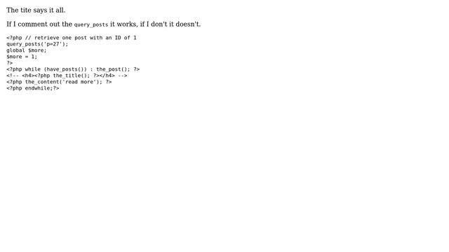 Wordpress: Read more doesnt work with query posts смотреть онлайн