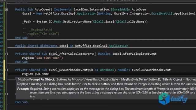 Lập trình VB.Net Excel - Bài 5.2. Event New Book смотреть онлайн