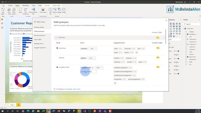 Using Synonyms in Microsoft Power BI Q&A смотреть онлайн