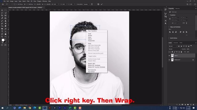 How to Fix Big Wide Forehead in Photoshop - 4K Tutorial - Free Transform - Wrap Transform смотреть онлайн