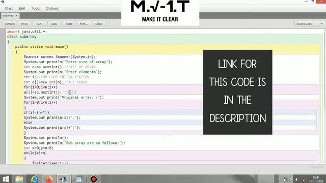 JAVA PROGRAM SUB-ARRAY | MAKE IT CLEAR смотреть онлайн