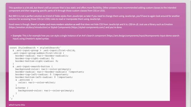 Antd: How to override style of a single instance of a component смотреть онлайн