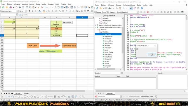 Écrire en VBA Excel dans LibreOffice Basic смотреть онлайн