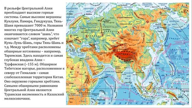 9класс. Тема 4. Рельеф Азии
