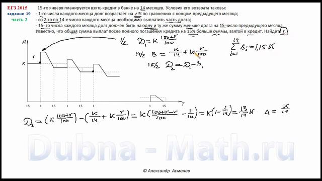 Решение 19 математика ЕГЭ 2015 смотреть онлайн