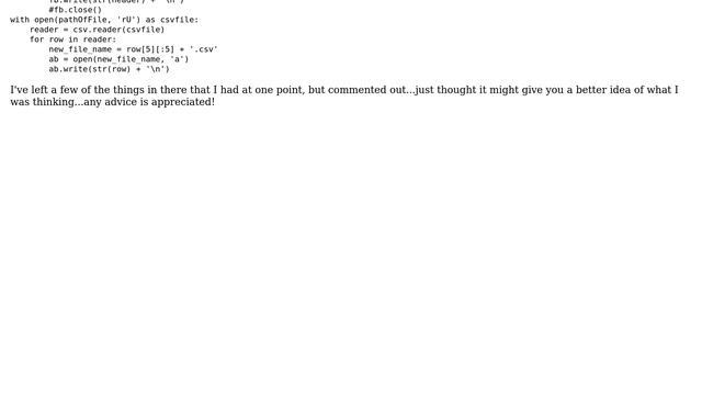 Code Review: Split data from single CSV file into several CSV files by column value смотреть онлайн