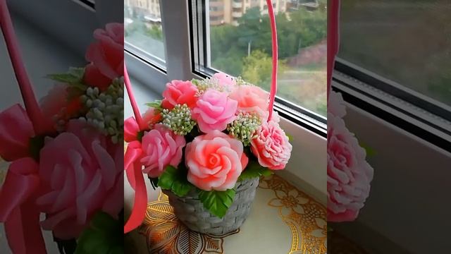 ЦВЕТЫ ИЗ МЫЛА/ Пионы и розы в корзине/Soap flowers/Handmade soap/Мыловарение смотреть онлайн