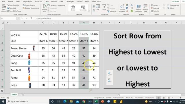 Excel Hack 1   Sorting by Row
