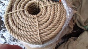 Джутовый канат для отделки швов деревянных домов из бревен