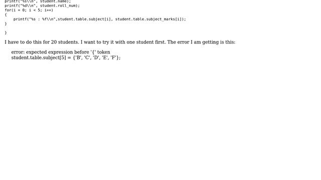 expected expression before '{' token". I don't know why s syntax looks fine to me смотреть онлайн