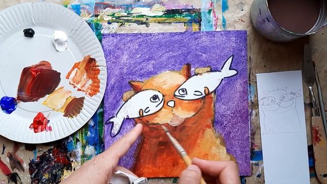 РЫЖИЙ КОТ |Рисуем красками? смотреть онлайн