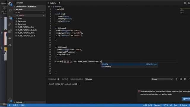 Rust Programming Complete Tutorial For Beginners|How To Modify Struct Elements In Rust|Part:24 смотреть онлайн