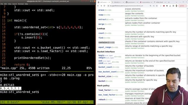STL std::unordered_set (C++11) (std::algorithm generate_n for creation of sets) | Modern Cpp Serie смотреть онлайн