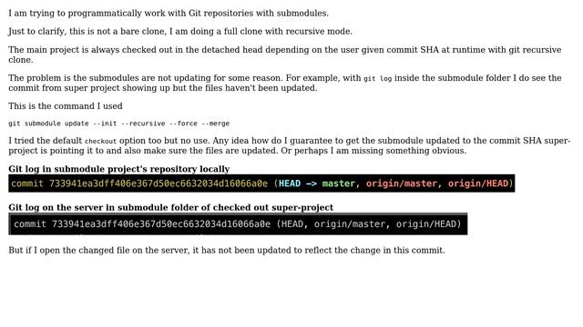 Update git submodules when superproject is in detached head смотреть онлайн