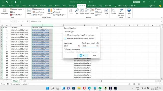 Extract Text to URL link using Kutools in Excel Plugins смотреть онлайн