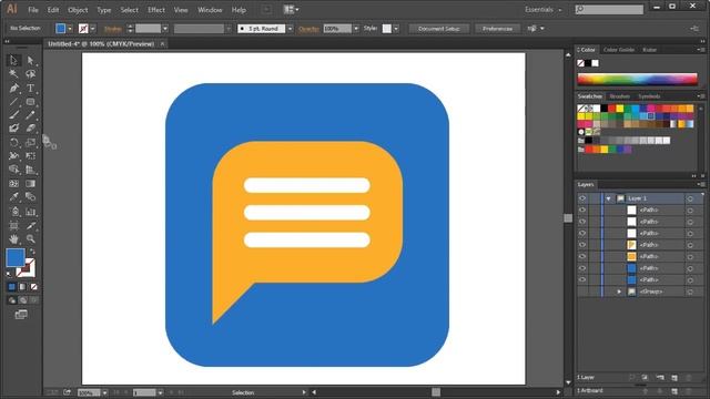 Flat Icon Design Tutorial in Illustrator CC смотреть онлайн