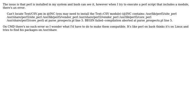 Problems executing perl on git for windows bash смотреть онлайн