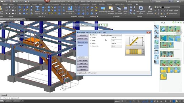 16 - Modifying stair width with Autodesk Advance Steel смотреть онлайн