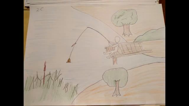 мультик на бумаге своими руками СМОТРЕТЬ СО ЗВУКОМ!!! 2017 рыбак на озере смотреть онлайн