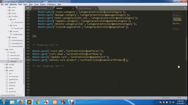 Remove Product From Shopping Cart in Laravel - laravel 5.4 Tutorial - Part 27 смотреть онлайн