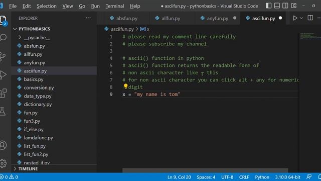 ascii function in python | ascii() | python for beginner смотреть онлайн