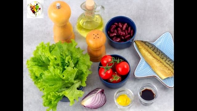 Салат с копченой скумбрией I Вариант для легкого ужина I Хочу кушац смотреть онлайн