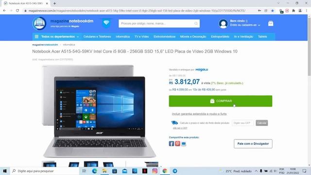 Notebook Acer A515 54G 59KV com tela IPS FULL HD E MX250 смотреть онлайн
