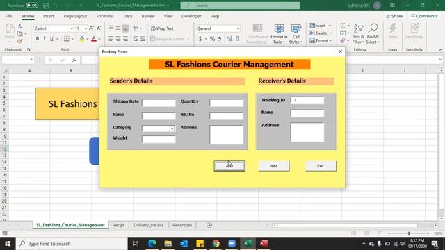 IM/2016/073 VBA Mini Project (Courier Management Application) смотреть онлайн