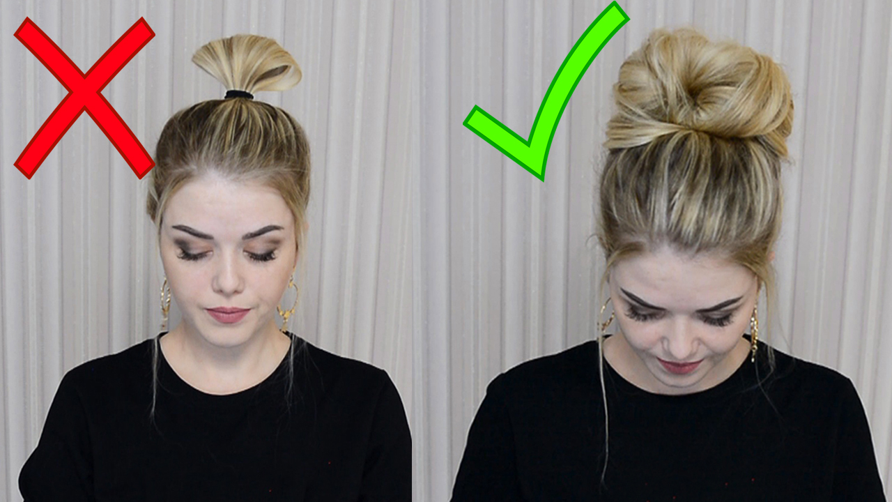 Прическа. КРАСИВЫЙ НЕБРЕЖНЫЙ ПУЧОК ЗА 1 МИНУТУ | EASY MESSY BUN HAIR TUTORIAL смотреть онлайн