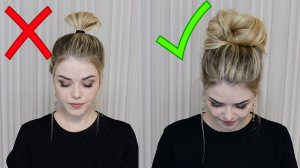 Прическа. КРАСИВЫЙ НЕБРЕЖНЫЙ ПУЧОК ЗА 1 МИНУТУ | EASY MESSY BUN HAIR TUTORIAL