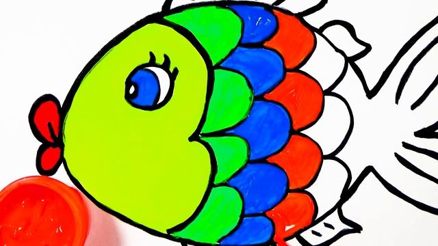 Как Нарисовать и Раскрасить Рыбку.Видео для Детей. How to draw fish.Videos for kids. смотреть онлайн