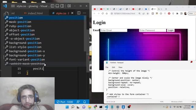 How to Add & Align HTML5 Form on Full Width Background Image in Browser Using CSS3 смотреть онлайн