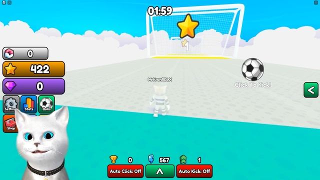 УДАРИЛ ПО МЯЧУ КОШАЧЕЙ ЛАПКОЙ на 999.999.999 КМ ROBLOX Goal Clicker Кронос смотреть онлайн
