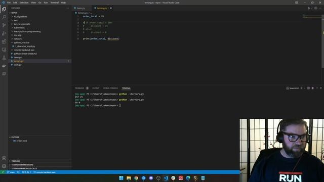 3.4 - Learn Python: The Ternary Operator смотреть онлайн