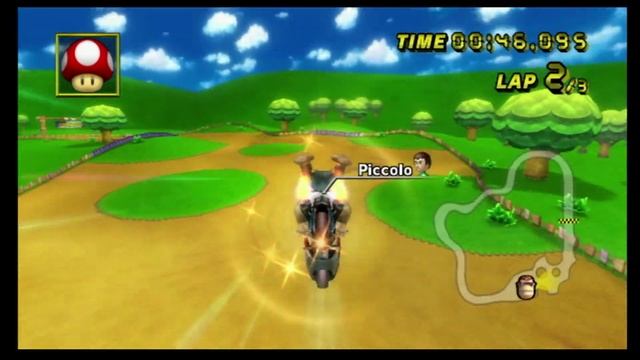 Mario Kart Wii Time Trial: Moo Moo Meadows (1'18"924) смотреть онлайн