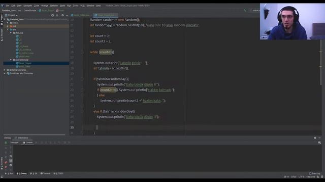 Temel Java Soruları - Sayı Tahmin Etme Oyunu (while loop,if else) смотреть онлайн