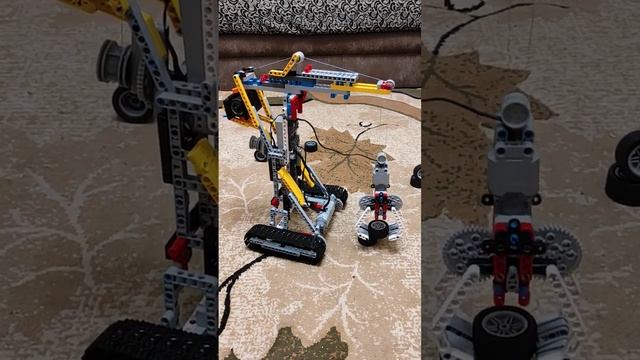 Техно лего. Башенный гусеничный кран с манипулятором. На пульте. смотреть онлайн