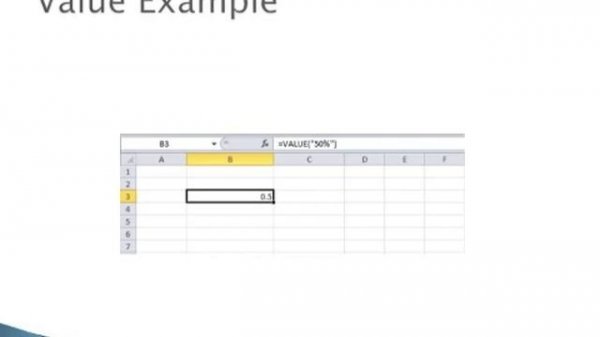 Excel: Value Function