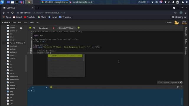 Python Language: Printing unique titles in CSV, case insensitively смотреть онлайн
