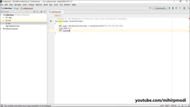 #321 Kotlin Tutorial | MutableList class with ListIterator смотреть онлайн