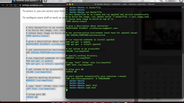 តោះរៀន Docker Container - Start apache2 automatically using Dockerfile (ភាគ៤) смотреть онлайн