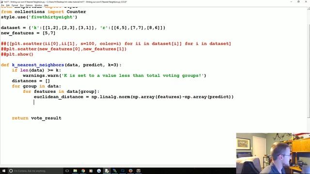 17 Writing our own K Nearest Neighbors in Code Practical Machine Learning Tutorial with Python p 1 смотреть онлайн